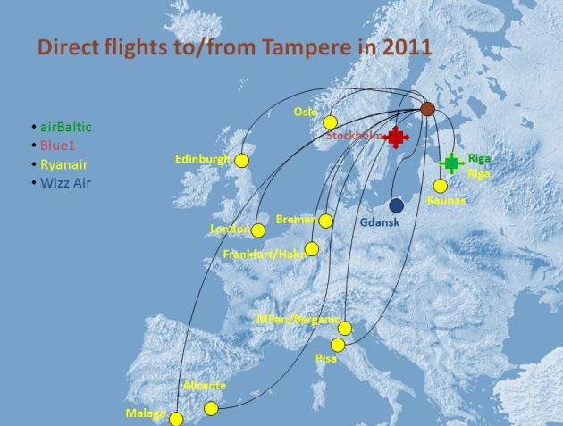 Direct flights to Tampere